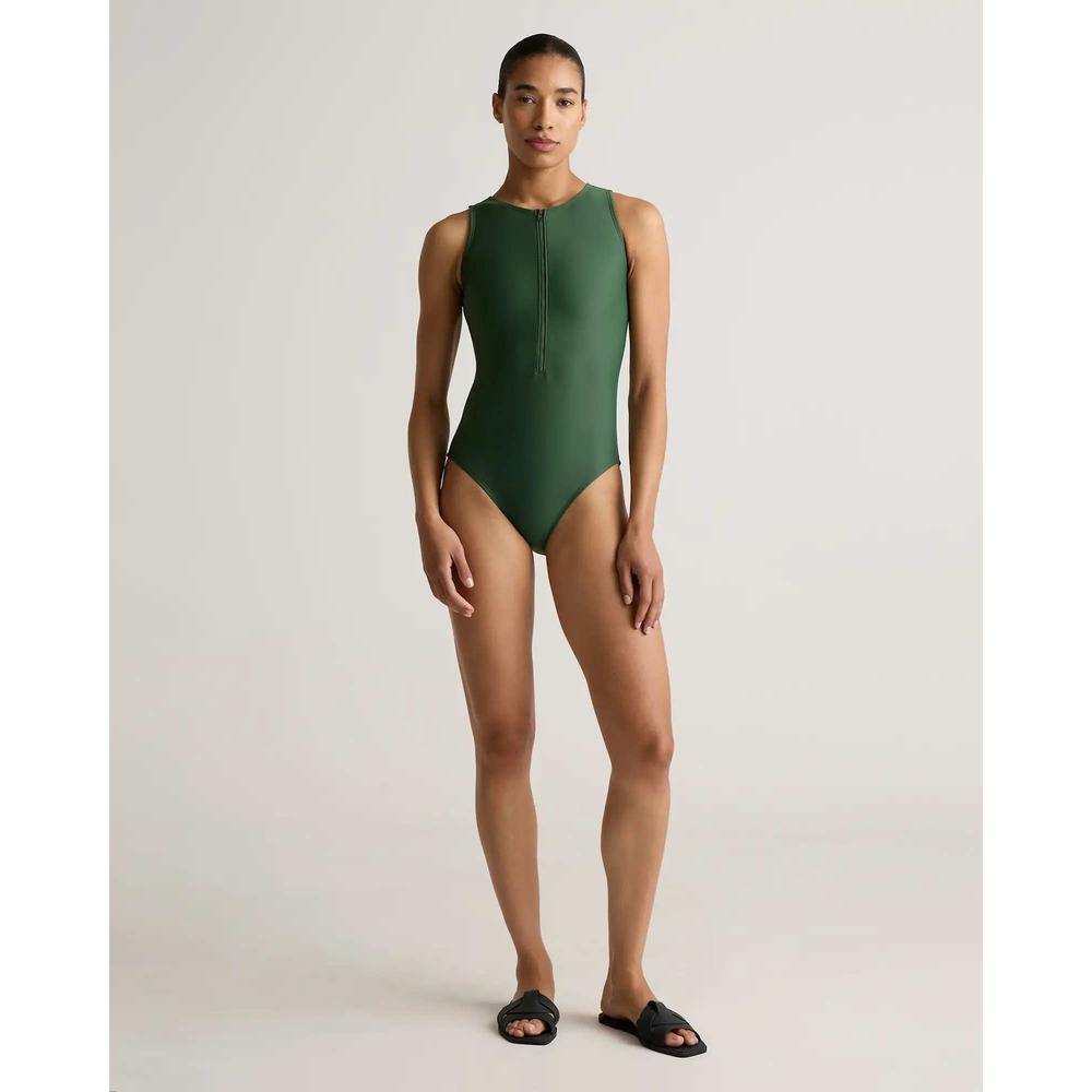 Quince Italian Zip swimsuit NWT size large Palm
